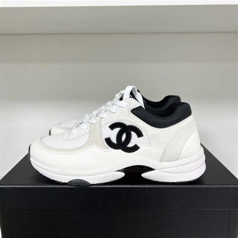 chanel sneaker tg00312|Chanel black and white sneakers.